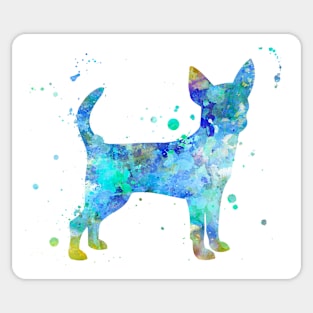 Blue Chihuahua Watercolor Painting Sticker